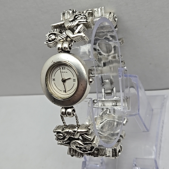 Vintage Rare Tofa Silde Gymnastics Dance Charm Bracelet Watch Silver New Battery - Picture 2 of 9